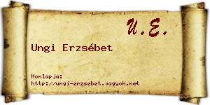 Ungi Erzsébet névjegykártya